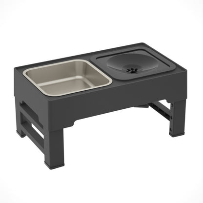 Foldable Pet Bowl Table, 2 Colors & 2 Bowl Types, By GAVPEPY image 2 - DPtravelfeeder18-Black.jpg