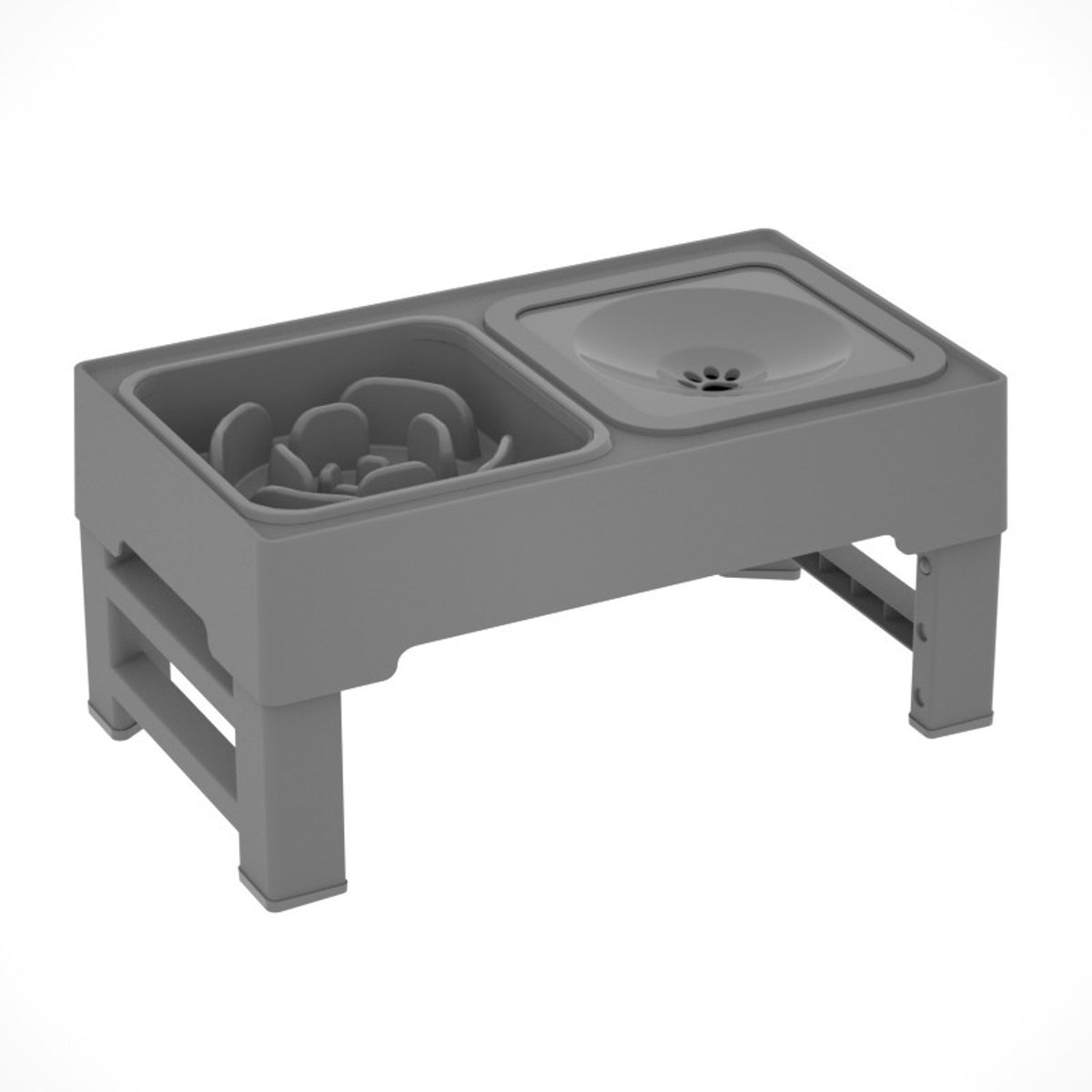 Foldable Pet Bowl Table, 2 Colors & 2 Bowl Types, By GAVPEPY image 3 - DPtravelfeeder18-Gray-V4.jpg