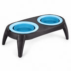 GAVPEPY TPR Rubber Foldable Double Pet Bowl Table for Everyday Feeding, Water Service and Organized Pet Care, Size 43 x 21.5 x 3.5cm, Colors Blue and Pink, for Home Kitchens, Feeding Stations and Travel Setups