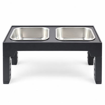 Adjustable Foldable Pet Bowl Stand, 2 Colors & 3 Bowl Sets, By GAVPEPY image 1 - DPtravelfeeder20-Black-V4.jpg
