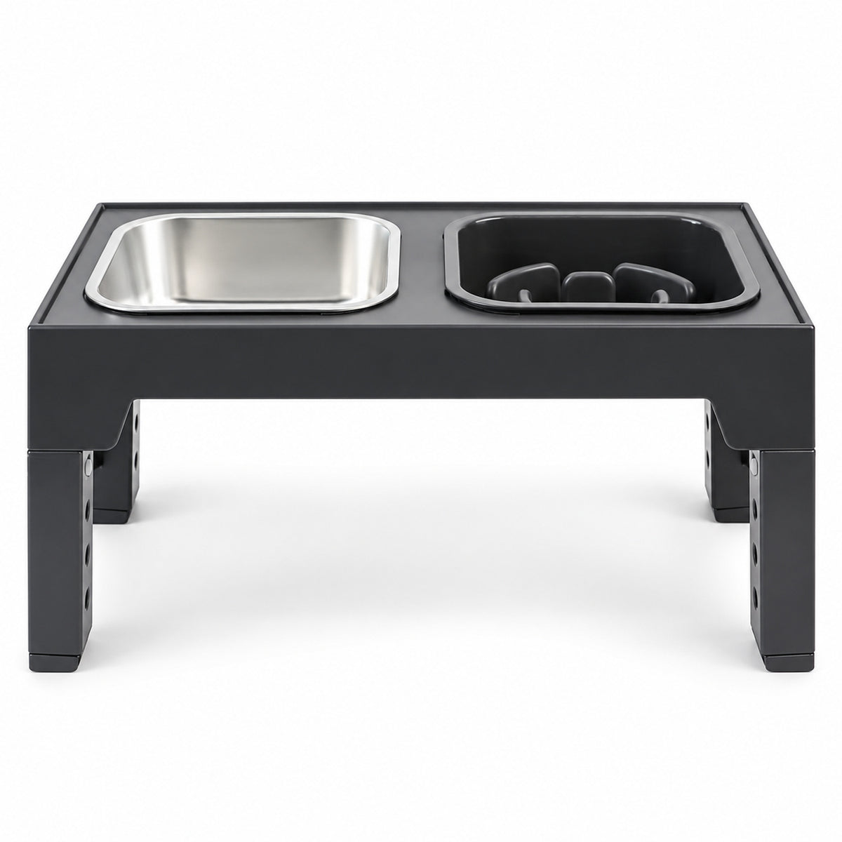 Adjustable Foldable Pet Bowl Stand, 2 Colors & 3 Bowl Sets, By GAVPEPY image 3 - DPtravelfeeder20-Black.jpg