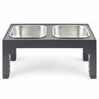 GAVPEPY Adjustable Foldable Pet Bowl Stand, 2 Colors & 3 Bowl Sets for Everyday Feeding, Water Service and Organized Pet Care, Size 43 x 23 x 8cm, Colors Gray and Black, for Home Kitchens, Feeding Stations and Travel Setups