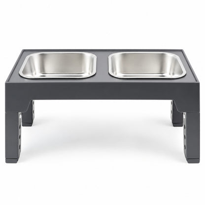 Adjustable Foldable Pet Bowl Stand, 2 Colors & 3 Bowl Sets, By GAVPEPY image 4 - DPtravelfeeder20-Gray-V3.jpg
