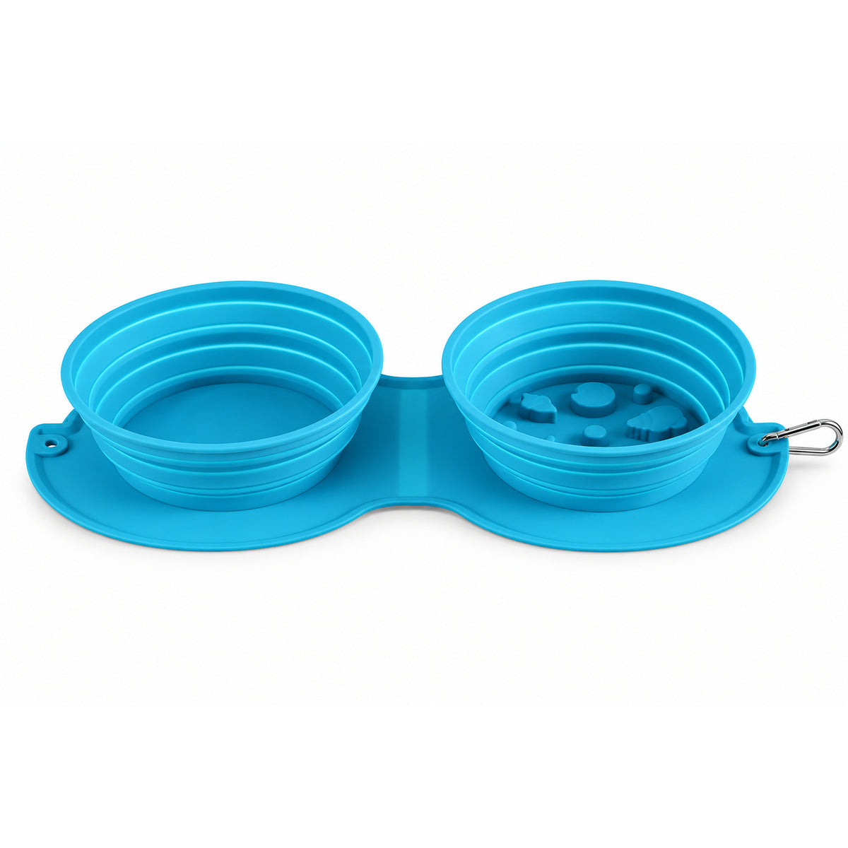 Collapsible Silicone Double Pet Travel Bowl, 3 Colors, By GAVPEPY image 1 - DPtravelfeeder21-Blue.jpg