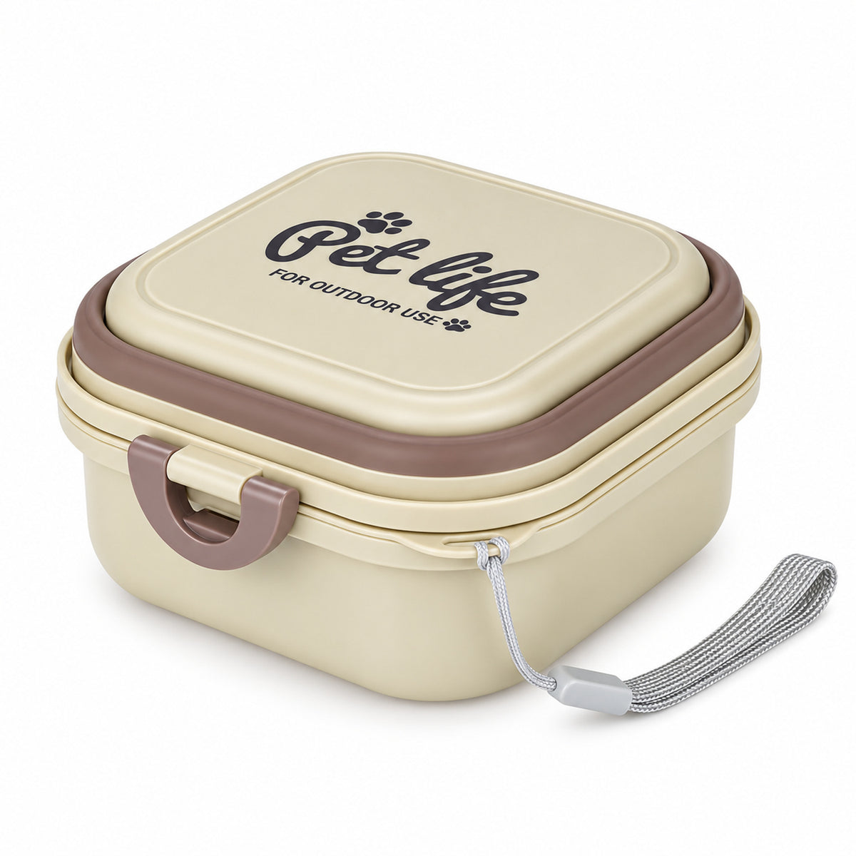 400 ml Collapsible Pet Travel Bowl, 3 Colors, By GAVPEPY image 2 - DPtravelfeeder22-Khaki.jpg