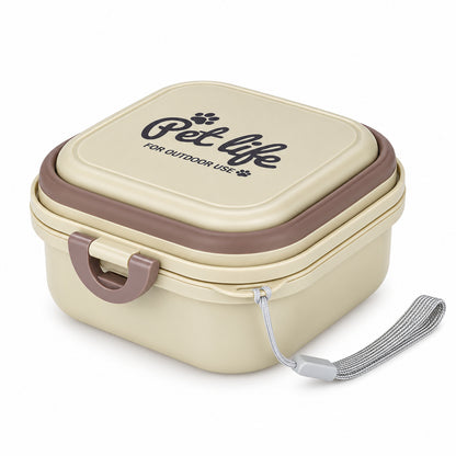 400 ml Collapsible Pet Travel Bowl, 3 Colors, By GAVPEPY image 2 - DPtravelfeeder22-Khaki.jpg