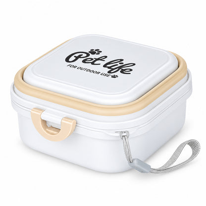 400 ml Collapsible Pet Travel Bowl, 3 Colors, By GAVPEPY image 3 - DPtravelfeeder22-White.jpg