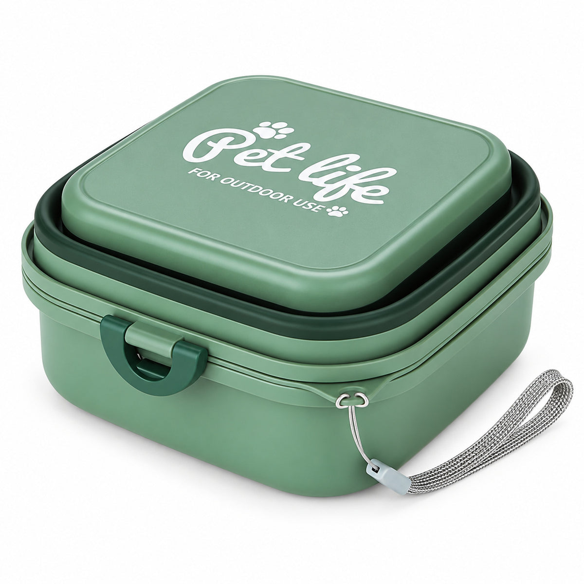 Upgraded 800 ml Collapsible Pet Travel Bowl, 3 Colors, By GAVPEPY image 1 - DPtravelfeeder23-Green.jpg