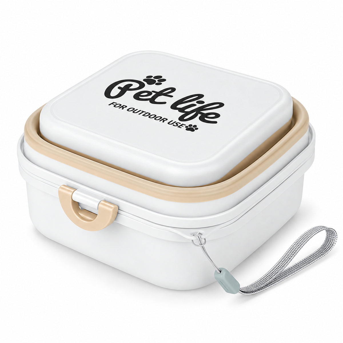 Upgraded 800 ml Collapsible Pet Travel Bowl, 3 Colors, By GAVPEPY image 3 - DPtravelfeeder23-White.jpg