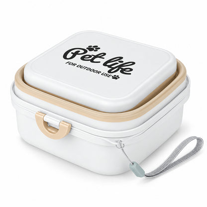 Upgraded 800 ml Collapsible Pet Travel Bowl, 3 Colors, By GAVPEPY image 3 - DPtravelfeeder23-White.jpg