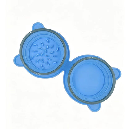 Collapsible Slow-Feeder Pet Travel Bowl, 3 Colors, By GAVPEPY image 1 - DPtravelfeeder24-Blue.jpg