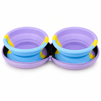 Mini Collapsible Silicone Double Pet Bowl, By GAVPEPY image 1 - DPtravelfeeder27-Main.jpg