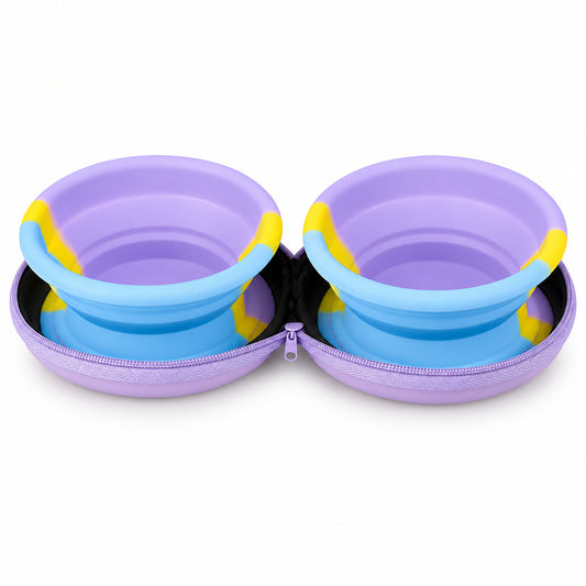Mini Collapsible Silicone Double Pet Bowl, By GAVPEPY image 1 - DPtravelfeeder27-Main.jpg