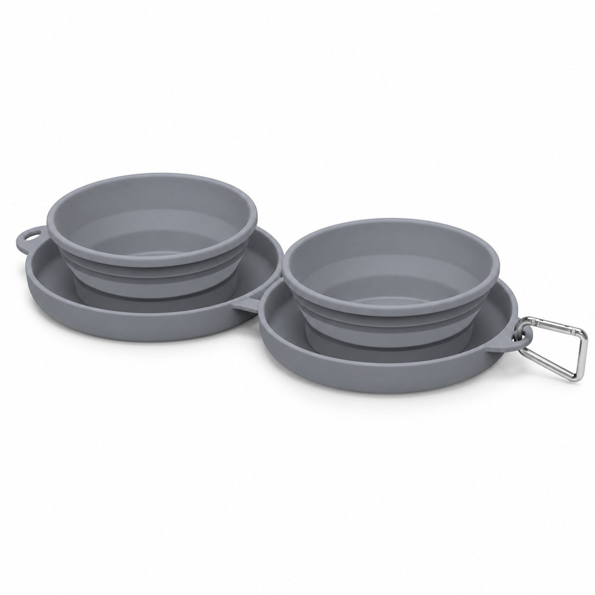 Foldable TPE Double Pet Travel Bowl, 2 Colors, By GAVPEPY image 1 - DPtravelfeeder28-Gray.jpg
