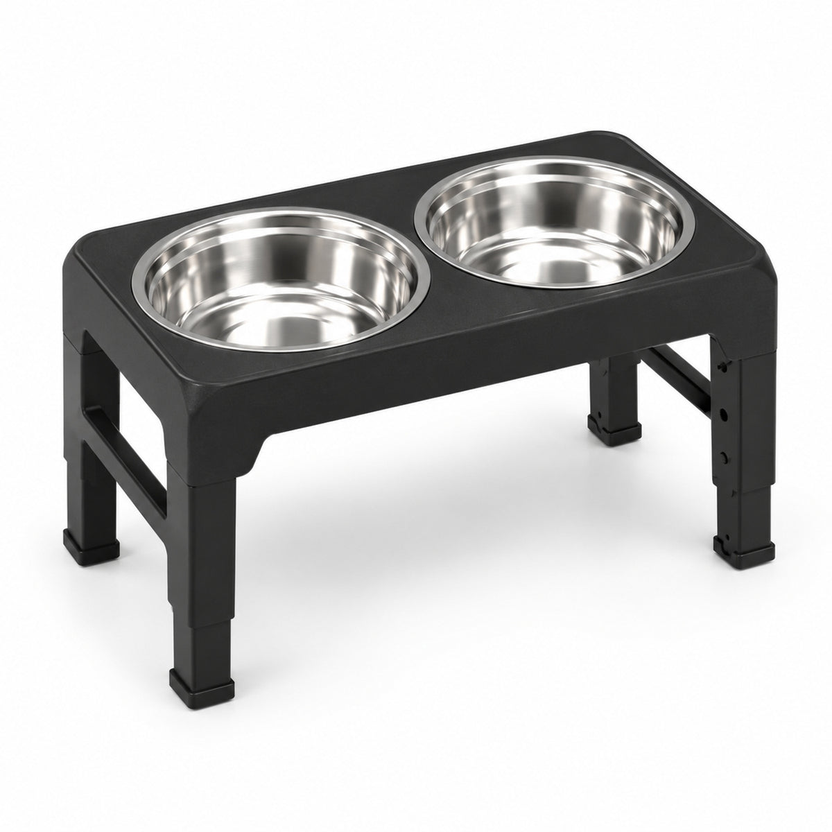 Adjustable Foldable Stainless Steel Pet Bowl Stand, 2 Colors, By GAVPEPY image 1 - DPtravelfeeder3-Main.jpg
