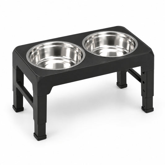 Adjustable Foldable Stainless Steel Pet Bowl Stand, 2 Colors, By GAVPEPY image 1 - DPtravelfeeder3-Main.jpg