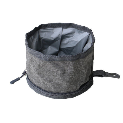 Foldable Oxford Fabric Pet Bowl, 2 Packages, By GAVPEPY image 2 - DPtravelfeeder30-Gray.jpg