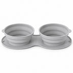 GAVPEPY Collapsible Silicone Double Slow-Feeder Pet Bowl for Everyday Feeding, Water Service and Organized Pet Care, for Home Kitchens, Feeding Stations and Travel Setups, Slow-Feeding Layout Encourages a Measured Pace