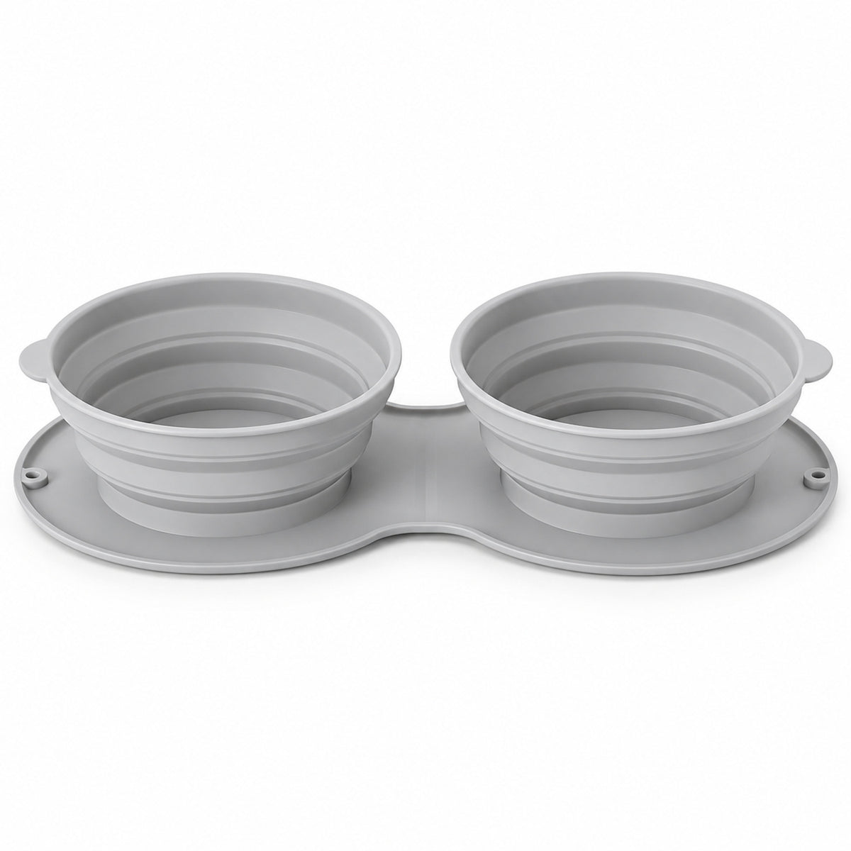 Collapsible Silicone Double Slow-Feeder Pet Bowl, By GAVPEPY image 1 - DPtravelfeeder31-Gray.jpg