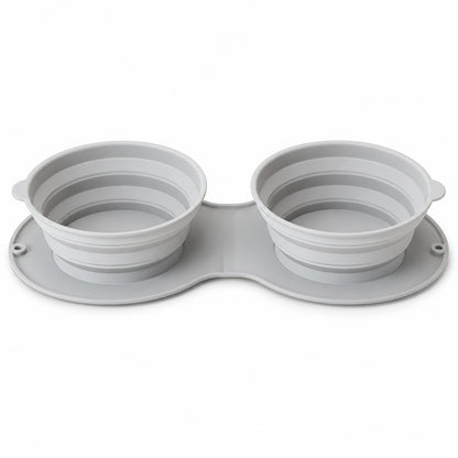 Collapsible Silicone Double Slow-Feeder Pet Bowl, By GAVPEPY image 1 - DPtravelfeeder31-Main.jpg