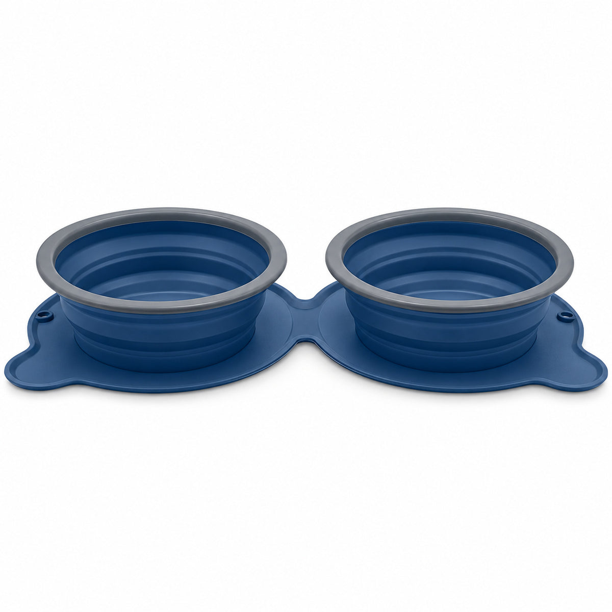 Twin Collapsible Silicone Pet Travel Bowls, 7 Colors, By GAVPEPY image 1 - DPtravelfeeder32-DarkBlue.jpg