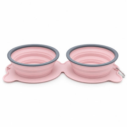 Twin Collapsible Silicone Pet Travel Bowls, 7 Colors, By GAVPEPY image 1 - DPtravelfeeder32-Main.jpg