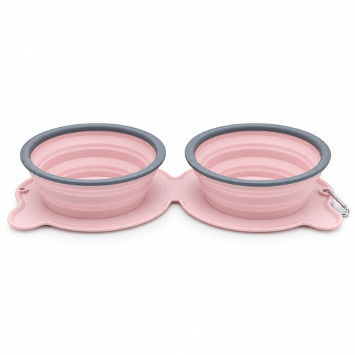 Twin Collapsible Silicone Pet Travel Bowls, 7 Colors, By GAVPEPY image 1 - DPtravelfeeder32-Main.jpg