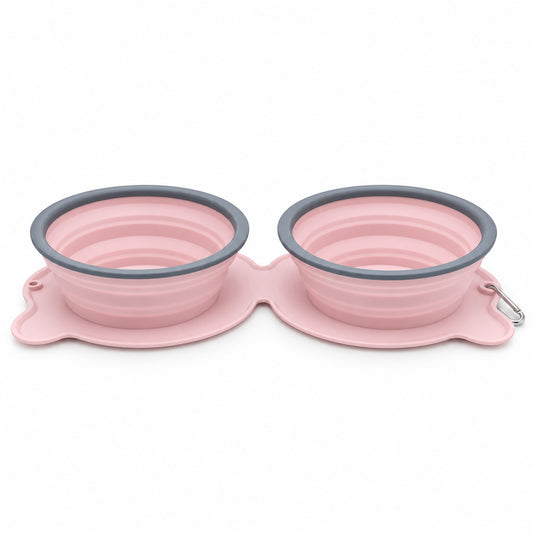 Twin Collapsible Silicone Pet Travel Bowls, 7 Colors, By GAVPEPY image 1 - DPtravelfeeder32-Main.jpg