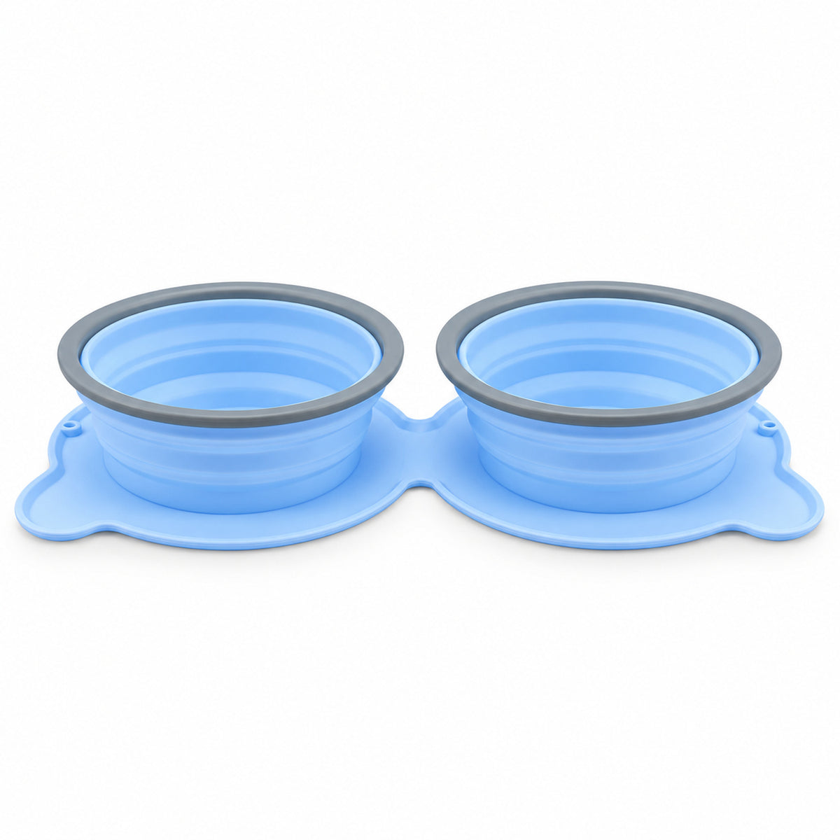 Twin Collapsible Silicone Pet Travel Bowls, 7 Colors, By GAVPEPY image 7 - DPtravelfeeder32-SkyBlue.jpg