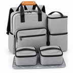 GAVPEPY Large Oxford Fabric Pet Food Travel Backpack for Everyday Feeding, Water Service and Organized Pet Care, Colors Gray and Black, for Home Kitchens, Feeding Stations and Travel Setups, Portable Design Supports Travel Routines
