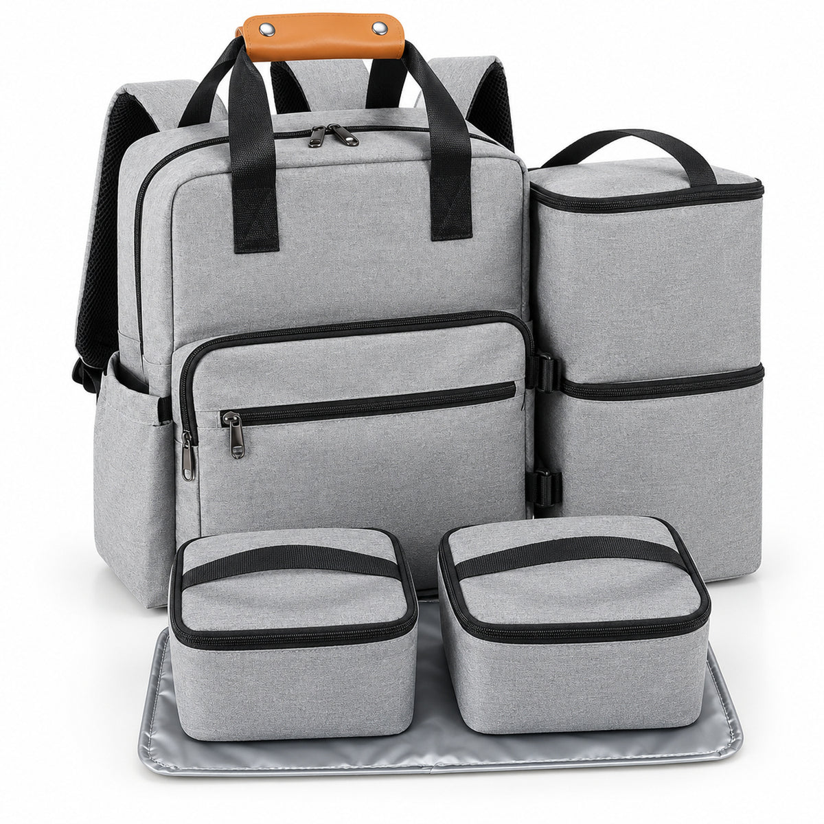 Large Oxford Fabric Pet Food Travel Backpack, 2 Colors, By GAVPEPY image 2 - DPtravelfeeder33-Gray.jpg