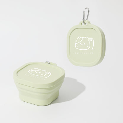 Covered 400 ml Collapsible Silicone Pet Bowl, 4 Colors & 2 Designs, By GAVPEPY image 2 - DPtravelfeeder4-Green.jpg