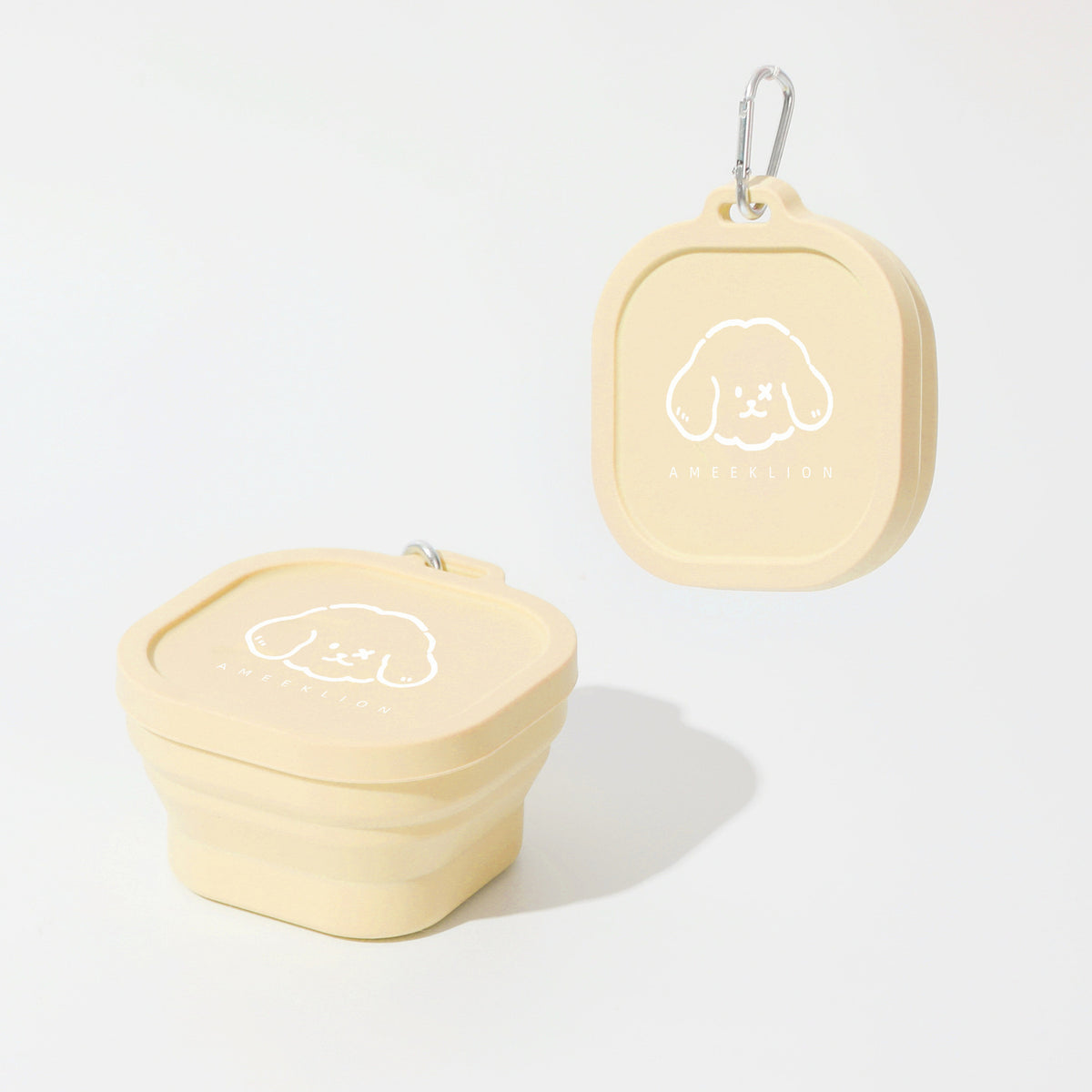 Covered 400 ml Collapsible Silicone Pet Bowl, 4 Colors & 2 Designs, By GAVPEPY image 7 - DPtravelfeeder4-Yellow-V5.jpg