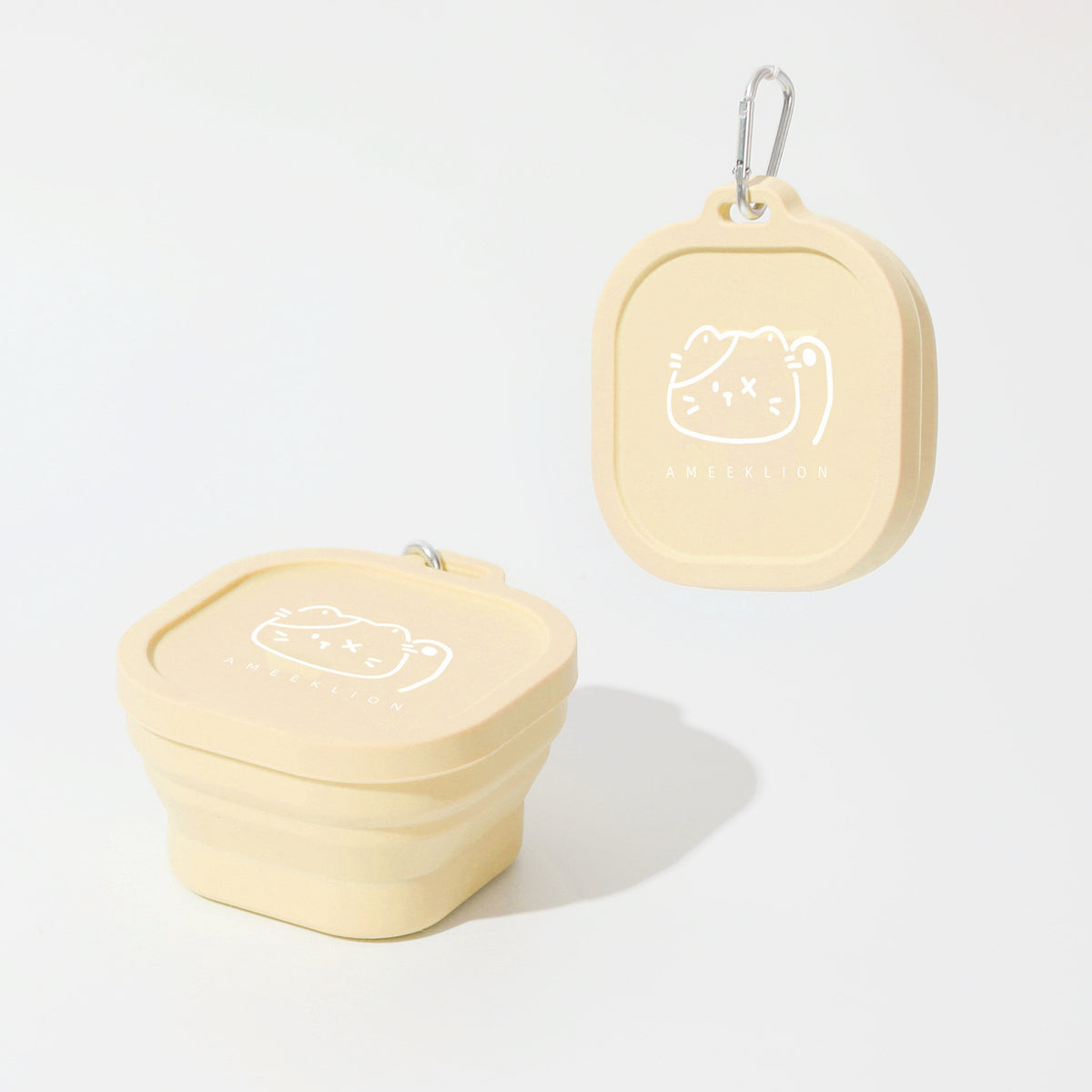 Covered 400 ml Collapsible Silicone Pet Bowl, 4 Colors & 2 Designs, By GAVPEPY image 8 - DPtravelfeeder4-Yellow.jpg