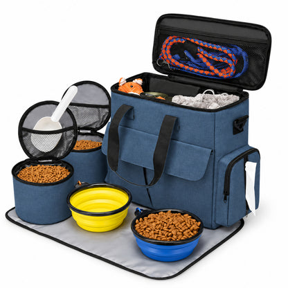 Large Pet Food Travel Bag with 2 Collapsible Bowls, 3 Colors, By GAVPEPY image 2 - DPtravelfeeder5-Blue-33X17X38CM-2pcs.jpg