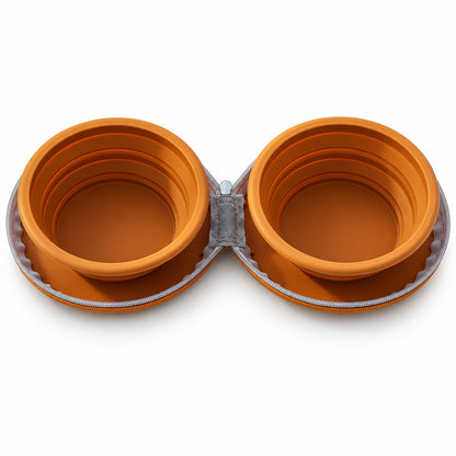 Collapsible Silicone Pet Bowl Set, 13 Styles, By GAVPEPY image 3 - DPtravelfeeder6-Brown.jpg
