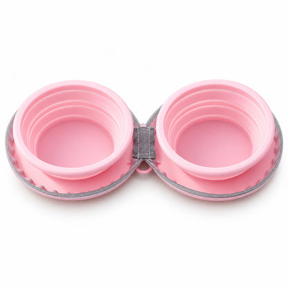 Collapsible Silicone Pet Bowl Set, 13 Styles, By GAVPEPY image 9 - DPtravelfeeder6-Pink-V7.jpg