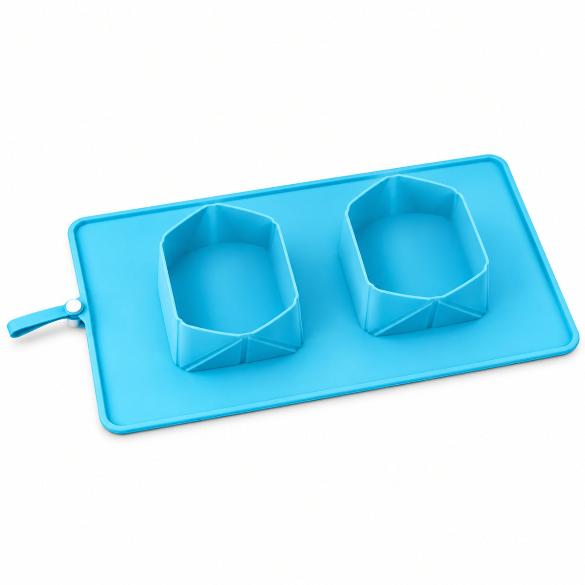 Foldable Silicone Double-Bowl Feeding Mat, 3 Colors & 2 Sizes, By GAVPEPY image 2 - DPtravelfeeder8-Blue-MEDIUM.jpg