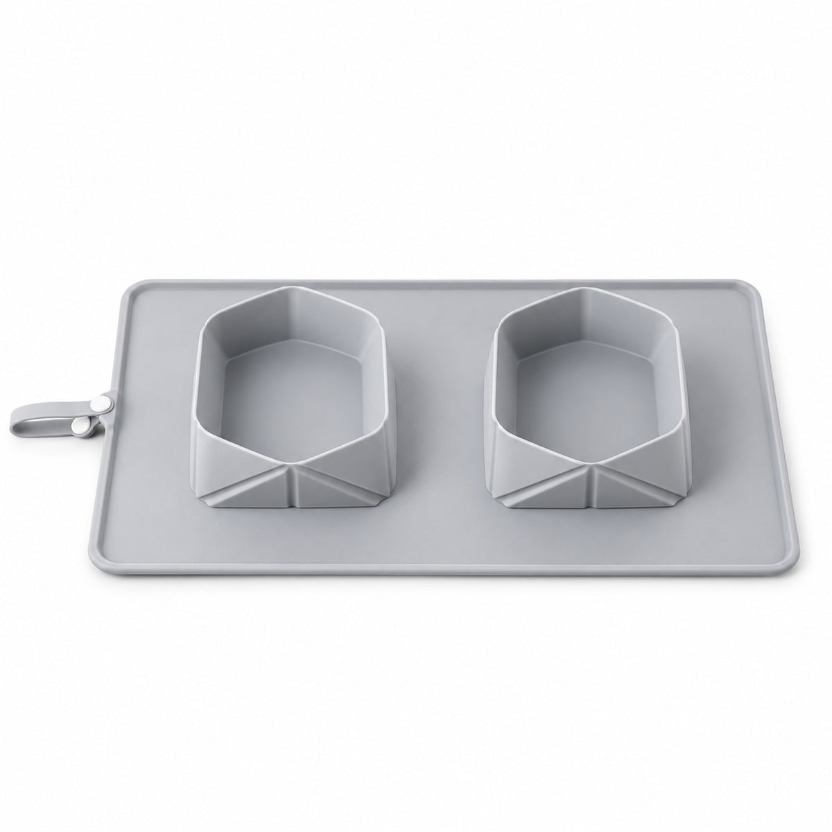 Foldable Silicone Double-Bowl Feeding Mat, 3 Colors & 2 Sizes, By GAVPEPY image 4 - DPtravelfeeder8-Gray-MEDIUM.jpg