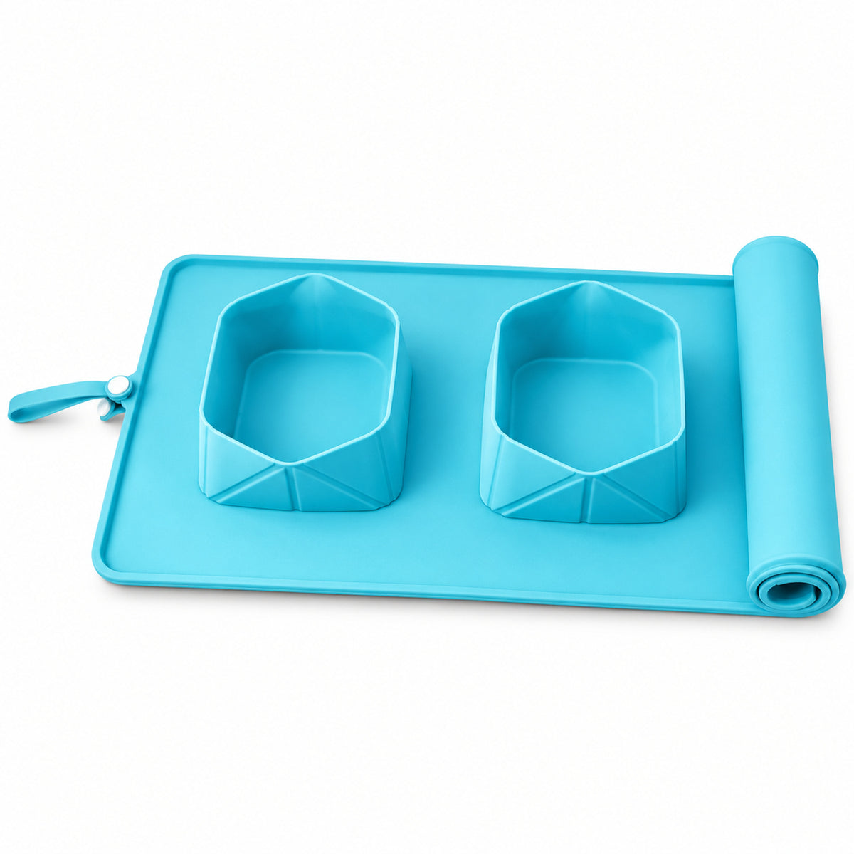 Foldable Silicone Double-Bowl Feeding Mat, 3 Colors & 2 Sizes, By GAVPEPY image 1 - DPtravelfeeder8-Main.jpg