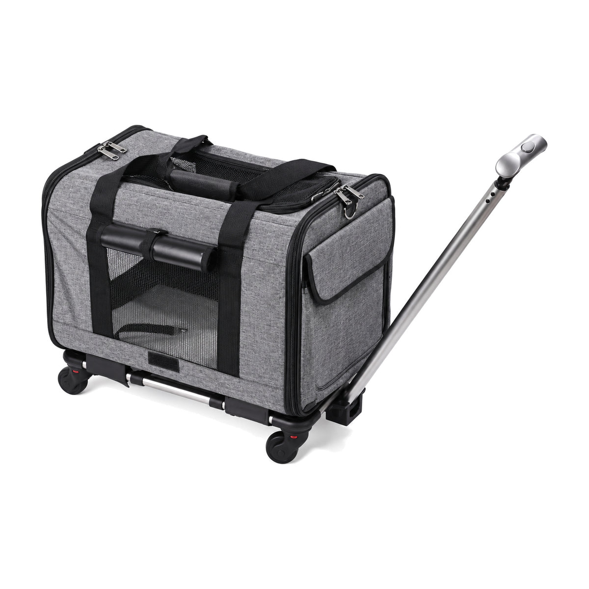 Soft-Sided Rolling Pet Carrier, 4 Colors & 2 Configurations, By GAVPEPY image 11 - DPtrolley2-Gray-V7.jpg