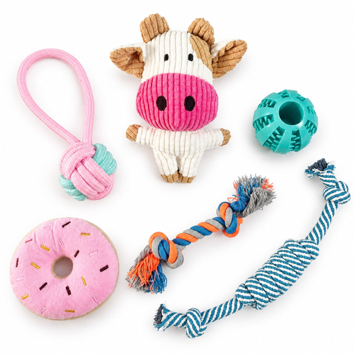 Rope Dog Toy Set, Cotton Rope Chew, Tug And Fetch Toys, 5 Pack Options, By GAVPEPY image 3 - bianti-6pcs-255g.jpg