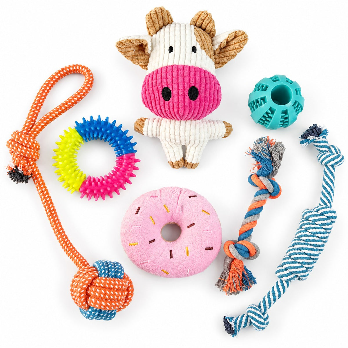 Rope Dog Toy Set, Cotton Rope Chew, Tug And Fetch Toys, 5 Pack Options, By GAVPEPY image 2 - bianti-7pcs-310g.jpg