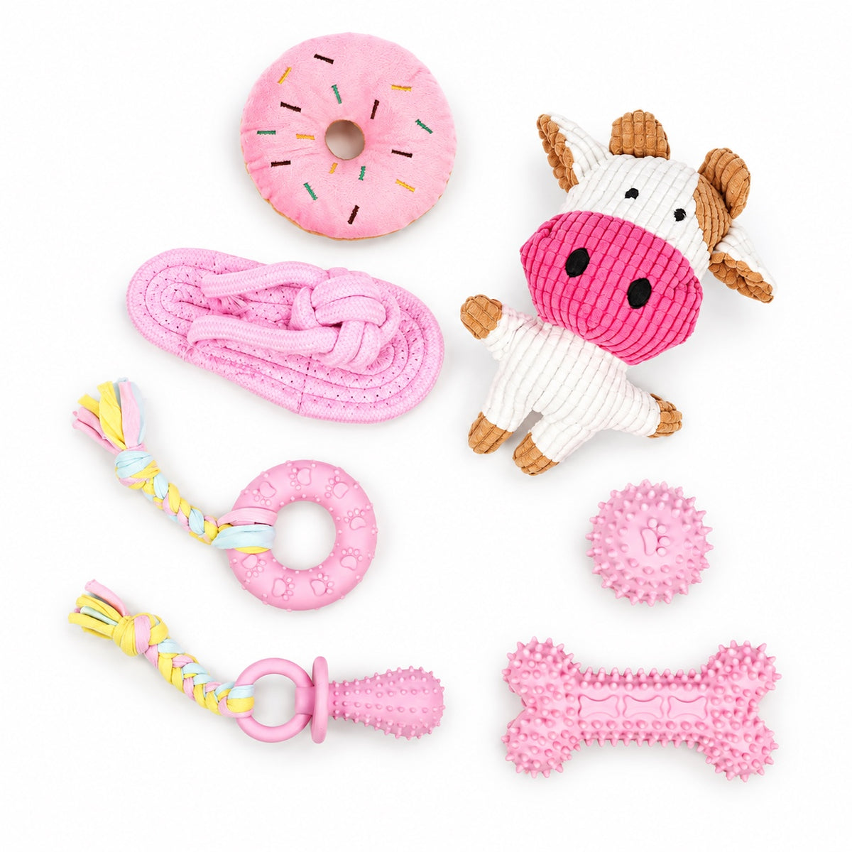 Rope Dog Toy Set, Cotton Rope Chew, Tug And Fetch Toys, 5 Pack Options, By GAVPEPY image 1 - bianti-7pcs-approx330g.jpg