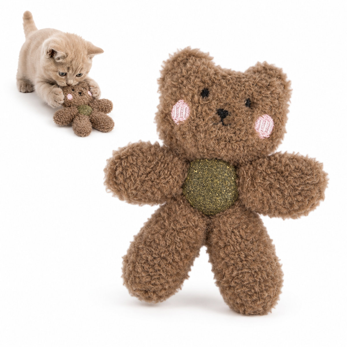 Plush Catnip Animal Cat Toy with Silvervine Ball image 8 - bianti-bear.png