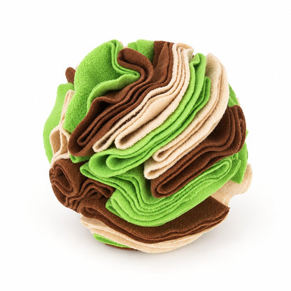 Dog Snuffle Ball, Fleece Treat Search And Toss Enrichment Toy, 3 Sizes And 20 Color Styles, By GAVPEPY image 3 - bianti-beige-brown-green-avocado-10cm.jpg