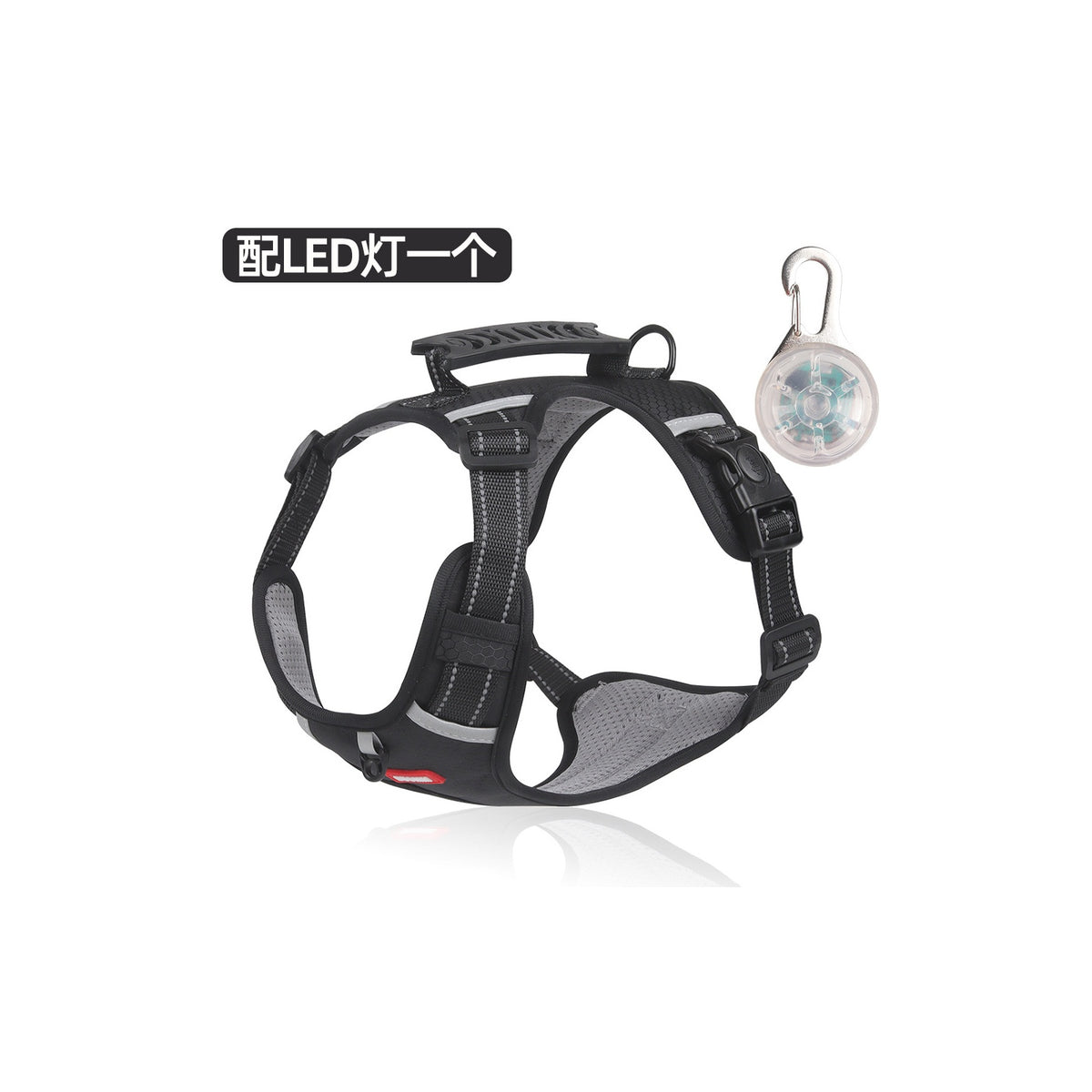 Reflective No-Pull Dog Harness Set Options, 4 Colors and 5 Sizes, By GAVPEPY image 9 - bianti-black-led.jpg