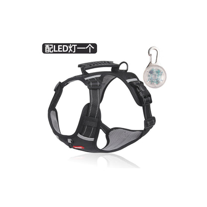 Reflective No-Pull Dog Harness Set Options, 4 Colors and 5 Sizes, By GAVPEPY image 9 - bianti-black-led.jpg