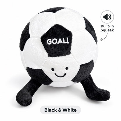 Plush Fabric Squeaky Soccer Dog Toy, 1 Style, By GAVPEPY image 8 - bianti-black-white.jpg