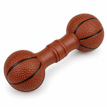 Squeaky Dog Toy, PVC Chew And Fetch Toy In Assorted Shapes, 31 Styles, By GAVPEPY image 4 - bianti-brown-squeaky-basketball-dumbbell.jpg